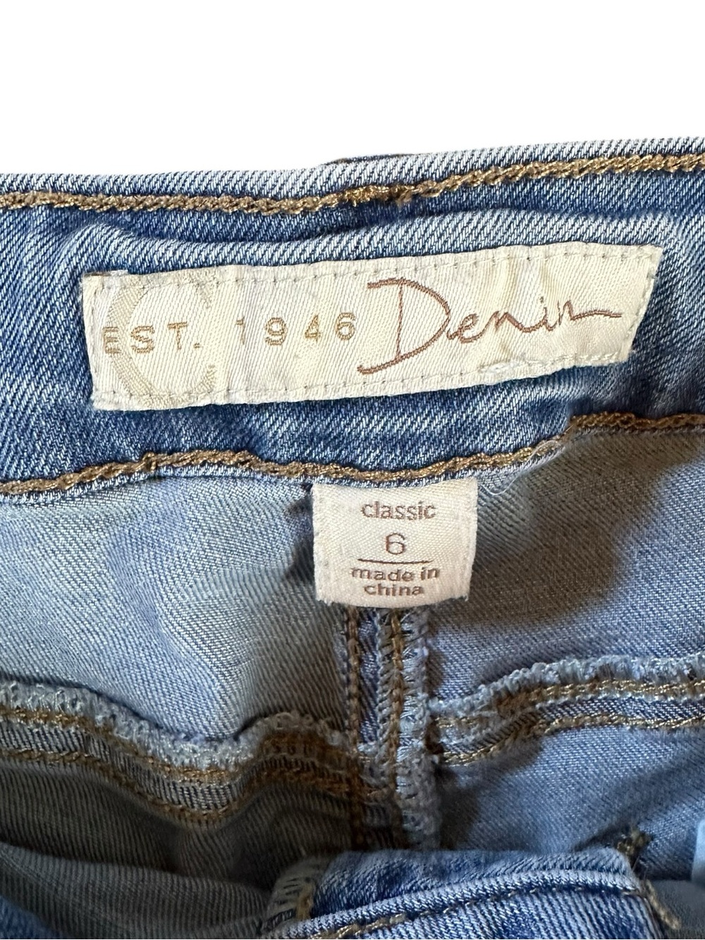 CATO cotton blend stretch raw hem crop/capri denim jeans size 6 - Picture 4 of 6